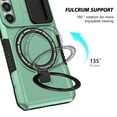 thumbnail image 2 of Phone Case for Samsung Galaxy S22 Plus with Sliding Camera Cover, Hand Grip Anti Slip Design Kickstand Ring Holder Hybrid Magnetic Wireless Charging Phone Cover for S22 Plus - Lightgreen, 2 of 10