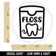 thumbnail image 2 of Dental Floss Tooth Dentist Self-Inking Rubber Stamp Ink Stamper - Brown Ink - Small 3/4 Inch, 2 of 7