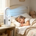 thumbnail image 6 of Desk Fan Quiet Portable Smart Bladeless Tower Fan with Light, 6 Speed USB Oscillating Air Cooler for Bedroom & Dormitory, 6 of 6