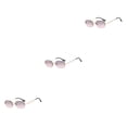 thumbnail image 3 of Gafas de sol Sonducket rectangulares de estilo punk metal con prevención de rayos UV sin marco para hombre elegante oro gris, 3 of 6