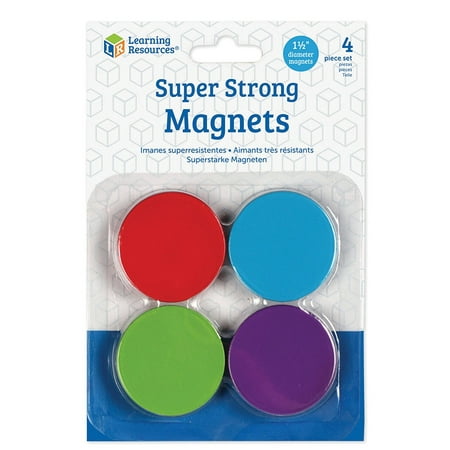 Learning Resources Super Strong Magnets, 4 Vibrant Colored Magnets, Hang on Whiteboards or (Best Way To Hang A Whiteboard)