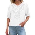 thumbnail image 6 of Perfectbot Women's Embroidered Cotton Tops - Half Sleeve Summer Blouses for Vacation & Casual, 6 of 7