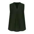 thumbnail image 5 of UYISJ Women's Summer Tank Tops V Neck Sleeveless Tunic Tops Casual Office Work Shirts Blouse Z-Green L, 5 of 6