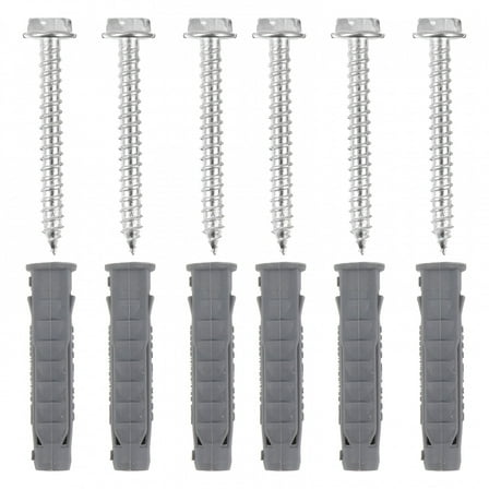 TALENO 6pcs Plastic Ribbed Wall Anchors and 6pcs Screws Kit for LCD TV Bracket