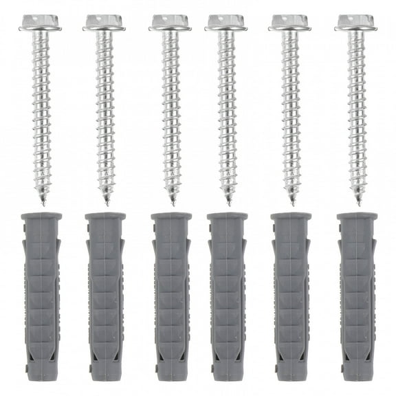 TALENO 6pcs Plastic Ribbed Wall Anchors and 6pcs Screws Kit for LCD TV Bracket