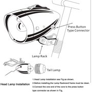 12V 6W Friction Generator Dynamo Headlight Tail Light Kit for Bicycle Motorized Bike