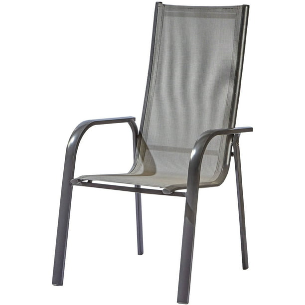 Stackable Aluminum Outdoor Chair, Grey, Set of 4 - Walmart.com