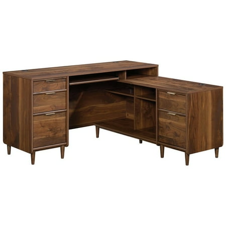 Sauder Clifford Place L Shaped Computer Desk Grand Walnut Finish