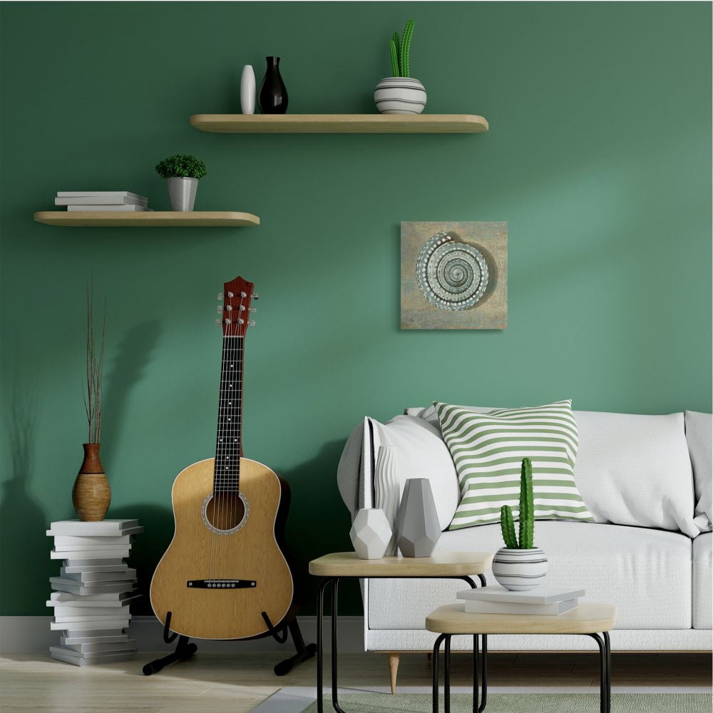 Spiral Shell Beach Objects Design Coastal Gallery-Wrapped Canvas Print Wall Art, 17x17