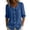 Royal Blue, variant on Womens Cotton Linen Tops 3/4 Sleeve Crew Neck Puff Cuff Button Down Casual Shirt, M