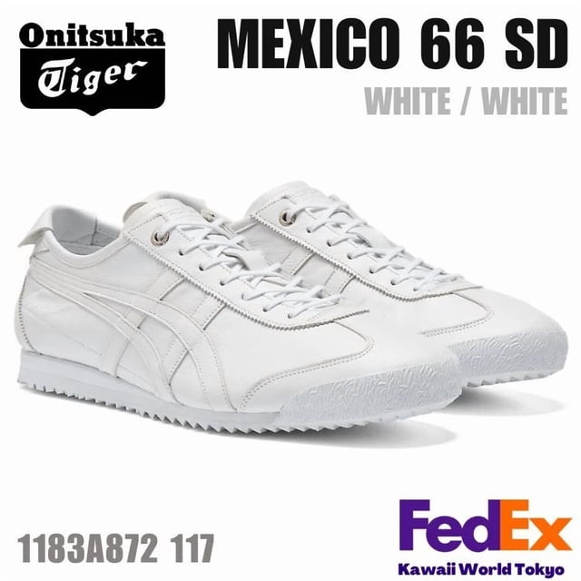 Onitsuka Tiger MEXICO 66 SD WHITE / WHITE 1183A872 117 UNISEX NEW Japan F/S