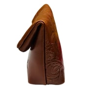 Patricia Nash Women's Tooled Leather Valerie Fold Over Wristlet Brown Gift Box