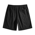 thumbnail image 5 of Mens Casual Shorts Cotton Drawstring 9 inch Waffle Shorts Stretch Elastic Waist Summer Beach Lounge Sweat Shorts Black 3XL, 5 of 9