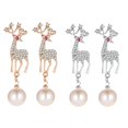 thumbnail image 1 of 2 Pares Pendientes Mujer Estilo Alce Perla brillar Electrónica, 1 of 1