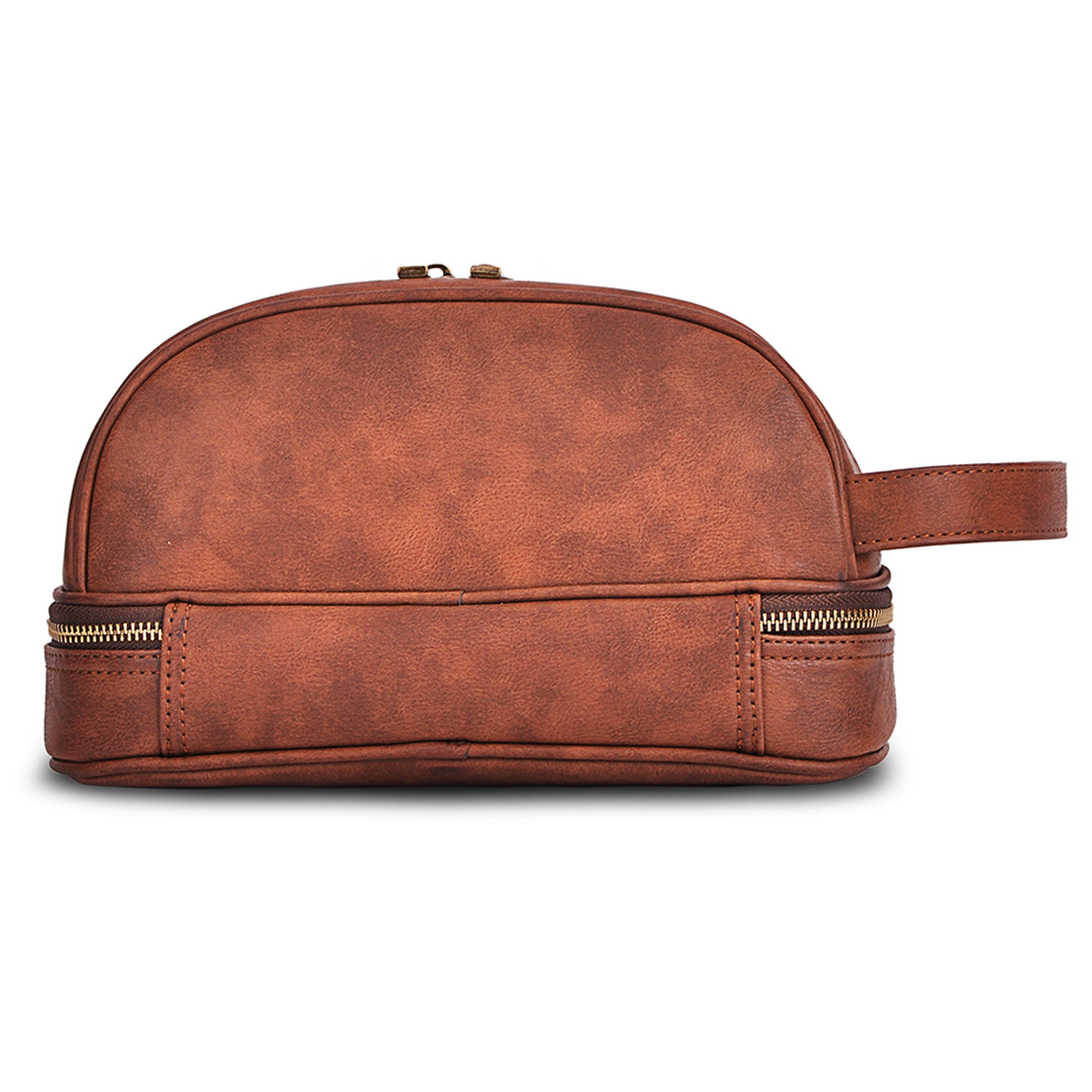 Vetell Classic Leather Travel Toiletry Bag and Dopp Kit with 2 Compartments