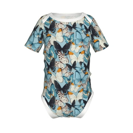 

Yiaed Butterflys Print Infant Climbing Short Sleeve Onesie One-Piece Baby Bodysuit Clothes 0-12 Months -12 Months