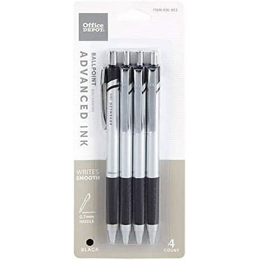 Office Depot Advanced Ink Retractable Ballpoint Pens, Needle Point, 0.7 ...