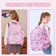thumbnail image 2 of Mochila MUSEVOS Kids con estampado kawaii impermeable morado/arcoíris, 2 of 9
