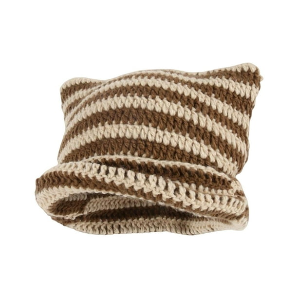 Gorro De Ganchillo Fernando para mujer Café y beige