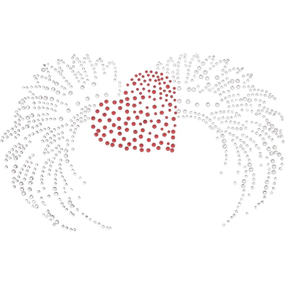 Angel Wing Love Heart Rhinestone Iron On Hotfix Transfer Decal Bling Patches Clear Red Glitter Iron On Applique Decoration for DIY Jeans Jacket Clothing Handbag Shoes Caps Glass Rhinestone