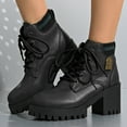 thumbnail image 2 of Mepaouo Women's Combat Ankle Boots Lace up High Chunky Heel Military Short Booties Ladies Dress Riding Boots, 2 of 8