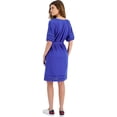thumbnail image 2 of Tommy Hilfiger Womens Belted Puff Sleeve A-line Dress, blue, XL, 2 of 2