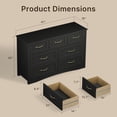 thumbnail image 3 of Dresser for Bedroom, Gizoon 47”Wooden Chest of Drawers Storage with 7 Drawers and Metal Handles for Bedroom/Closet, Black, 3 of 8