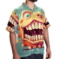 thumbnail image 2 of Tiny teeth Men's Poplin Casual Printed Button Down Short Sleeve Summer Beach Shirts Unisex, 2 of 6