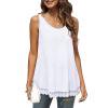 thumbnail image 1 of Tank Tops for Women Athletic Works Women's Summer Sleeveless Solid Lace Patchwork Button Round Neck Tank Top, 1 of 9