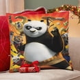 thumbnail image 4 of Franquicia de Kung Fu Panda Fundas de almohada de terciopelo con tema, regalos de funda de almohada, decoración para el hogar, cojín de lanzar, regalo de cumpleaños para fans y parejas. 50cm x 50cm., 4 of 6
