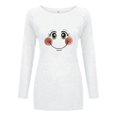 thumbnail image 4 of Pompotops T-Shirt de Noël Décontracté pour Femmes Col Rond Fond Flocon de Neige Manches Longues, 4 of 5