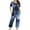 1-14-Green, variant on successthop Capri Pajamas for Women Set Green Lightweight Plus Size Floral Short Sleeve Button 2 Piece Loungewear L