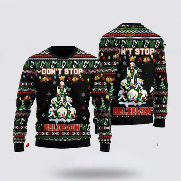 Bigfoot Tree Don’t Top Belivein Christmas Gift Ugly Christmas Sweater – Gifts For Bigfoot Lovers