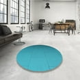 thumbnail image 4 of Ahgly Company Machine Washable Indoor Round Transitional Dark Cyan Green Area Rugs, 4' Round, 4 of 7