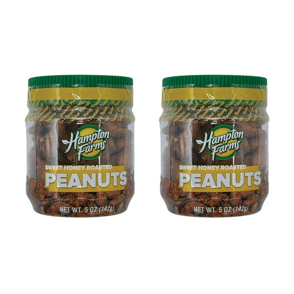 Hampton Farms - USA Grown Gourmet Nuts - Honey Roasted Peanuts - 5 oz. Jars