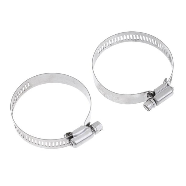 2 Piezas Ajustables de material acero Inoxidable 304 de 12 Mm de Tornillo Sinfín Clips de Manguera Abrazaderas de Tubo de Tamaños 33-57mm