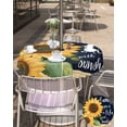 thumbnail image 5 of Fsddascl Sunflower Black Outdoor Tablecloth - 54 Inch Round Dining Table Cover, Vintage Yellow Floral Botanical Plant Waterproof Outdoor Table Cloth with Umbrella Hole & Zipper for Picnic/Patio, 5 of 7