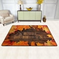 thumbnail image 2 of SKYSONIC 72x48in Happy Thanksgiving Area Rug, Maple Leaf Non-Slip Floor Carpet for Indoor Living Dining Room and Bedroom Area, 2 of 7