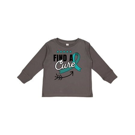 

Inktastic Find a Cure Ovarian Cancer Awareness with Arrow Gift Toddler Boy or Toddler Girl Long Sleeve T-Shirt