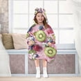 thumbnail image 7 of FORMRS Wearable Blanket Hoodie with Sleeves for Kids Cozy Flannel Sweatshirt, Pink Blueberries, 7 of 7