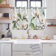 thumbnail image 2 of White Floral Kitchen Curtains Short 45 Inch Length, Pastoral Farmhouse Magnolia Flowers Leaves Grommet Top Bedroom Living Room Curtains, Light Filtering Cafe Curtain Drapes 2 Panels Set 84''x45'', 2 of 9