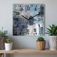 thumbnail image 6 of Blue Grey Wooden Wall Clock Silent Non Ticking, Abstract Art Oil Painting Modern Geometric Square Wall Clocks Battery Operated, Decor Clock for Home Office, Living Room, Kitchen, 12 Inch, 6 of 9