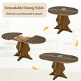 thumbnail image 5 of Harper & Bright Designs Farmhouse Round Dining Table Set with 4 Upholstered Chairs, Wood Extendable Dining Table with Leaf for Extra Seating for Dining Room Kitchen, Brown, 5 of 17