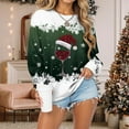 thumbnail image 5 of larppty Crewneck Sweatshirts Ugly Christmas Sweater for Women Funny Long Sleeve Xmas Wine Glass Pullover Shirts (Dark Green, XL）, 5 of 9