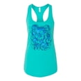 thumbnail image 2 of 3D Blue Skulls Trendy | Womens Fashion Jersey Racerback Tank Top, Tahiti Blue, Large, 2 of 4