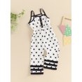 thumbnail image 4 of Suealasg Kids Girls Suspender Jumpsuits Sleeveless Dot Print Buttons Straps Overalls 1T 2T 3T 4T 5T 6T Little Girls Summer One Piece Playsuit, 4 of 9