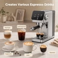thumbnail image 3 of 20-Bar Espresso Machine with Rapid Cold Brew, Stainless Steel Coffee Maker, 40oz Removable Water Tank for Cappuccino & Latte, Silver, 3 of 9