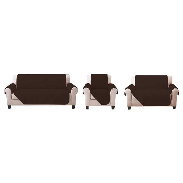 Set de cubresofá protector Homehacks tacto satin reversible 3 piezas 5081Satin