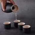 thumbnail image 3 of Juego de vino de estilo japonés, vajilla antigua de cerámica, vajilla amarilla para vino, vajilla negra de gres para licor, 3 of 6