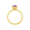 thumbnail image 2 of Women's Finecraft 3/4 ct Natural Amethyst Solitaire Ring in 18kt Gold-Plated Sterling Silver, 2 of 3